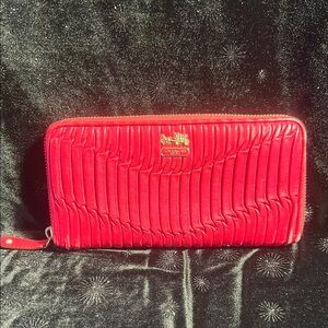Coach Red Quilted Women's Wallet